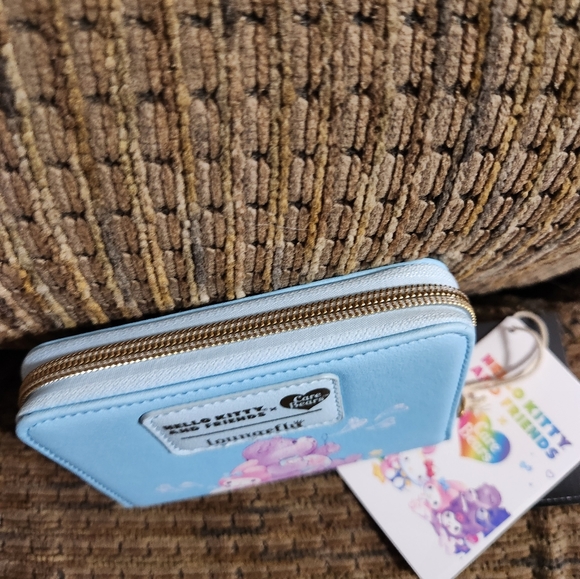 Hello Kitty And Friends X Care Bears Mini Zip Wallet Loungefly On Hand HTF - Picture 3 of 8